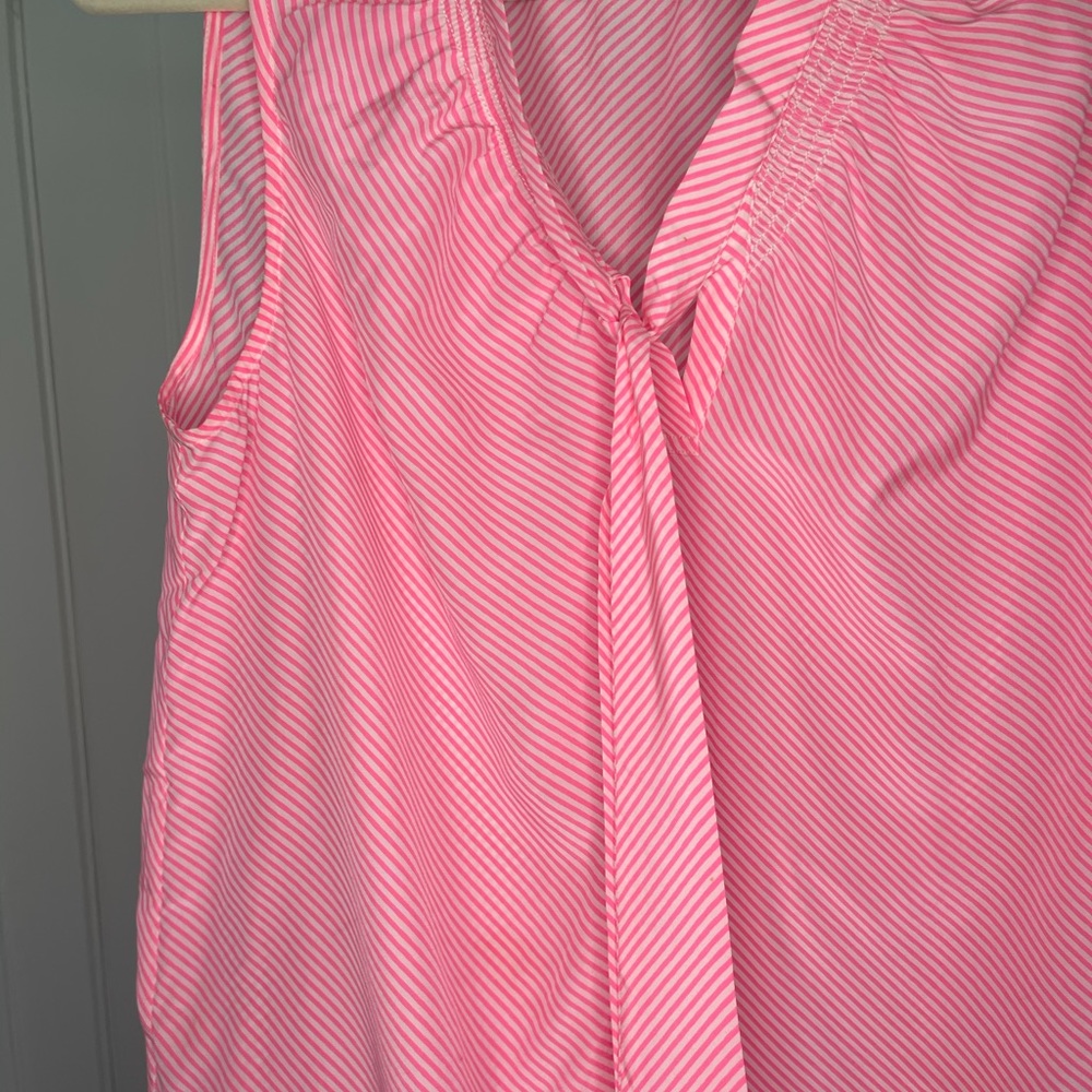 Lilly Pulitzer Pink White Stripe Sleeveless Blouse - Picture 10 of 10